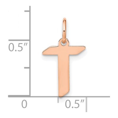 Rose Gold-Plated Sterling Silver Letter T Pendant – view 4
