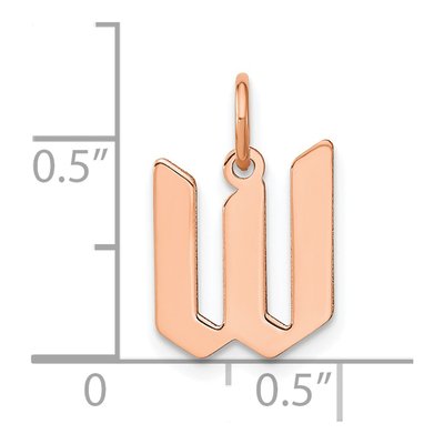 Rose Gold-Plated Sterling Silver Letter W Pendant – view 4