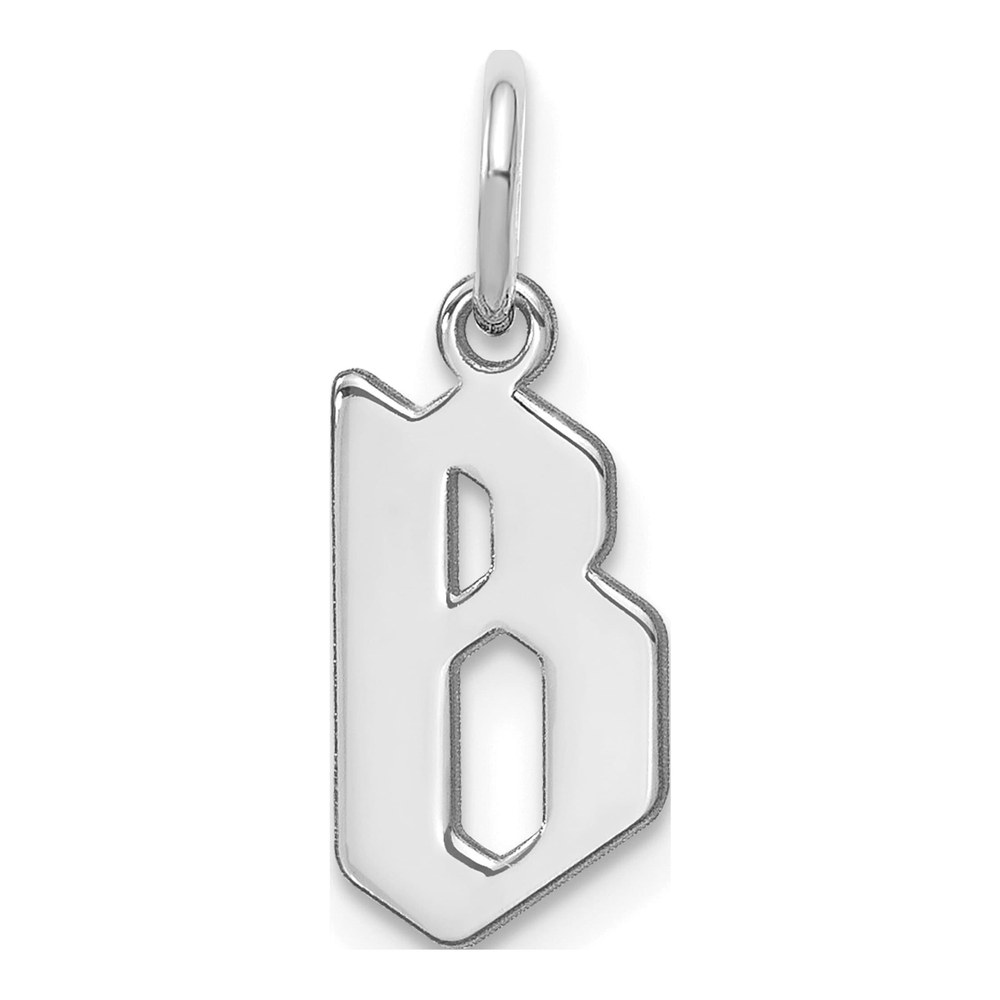 Sterling Silver Rhodium-Plated Letter B Initial Pendant