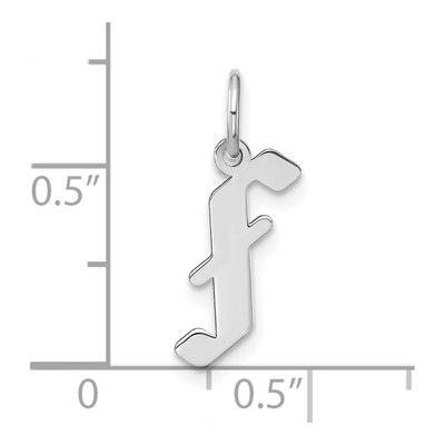 Sterling Silver Letter F Pendant – view 4