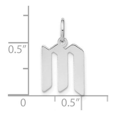 Sterling Silver Letter M Pendant – view 4