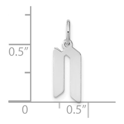 Sterling Silver Letter N Pendant – view 4