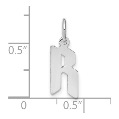 Sterling Silver Letter R Pendant – view 4