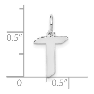Sterling Silver Letter T Pendant – view 4