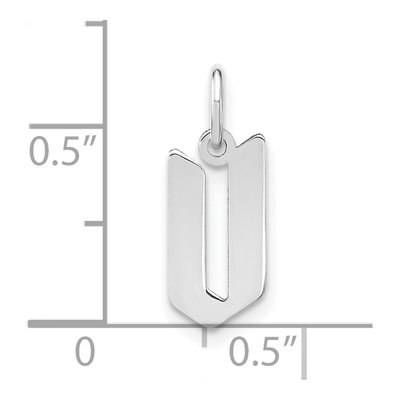 Sterling Silver Letter V Pendant – view 4