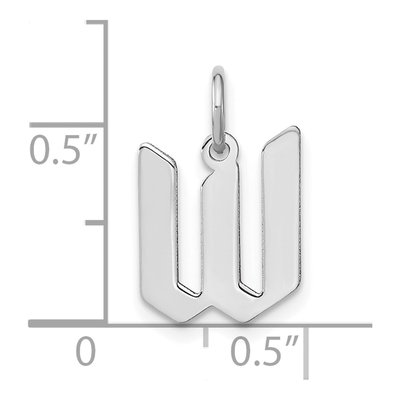 Sterling Silver Letter W Pendant – view 4