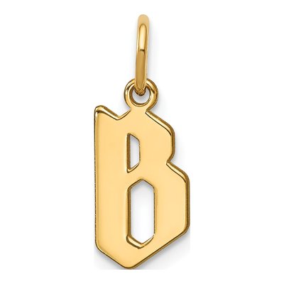 14K Yellow Gold Letter B Pendant