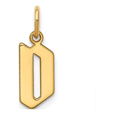 14K Yellow Gold Letter D Pendant