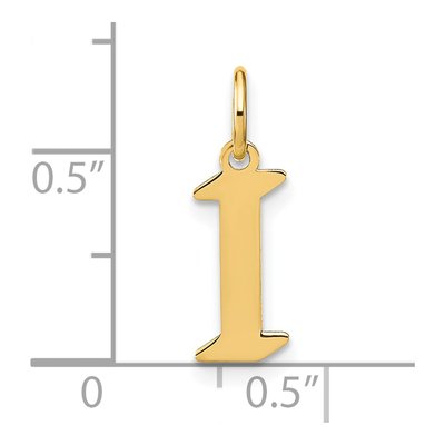 14K Yellow Gold Letter I Initial Pendant – view 5