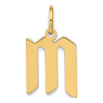 14K Yellow Gold Letter M Pendant