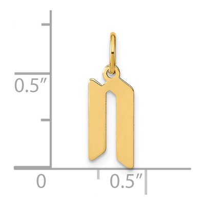 14K Yellow Gold Letter N Pendant – view 5