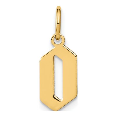 14K Yellow Gold Letter O Pendant