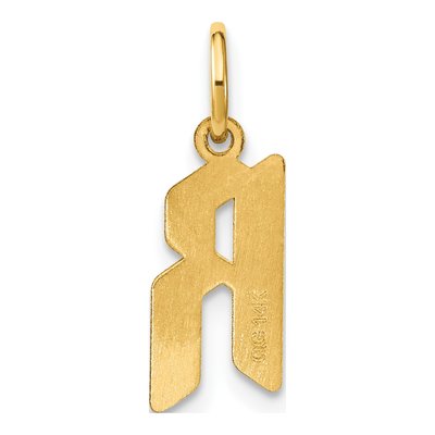 14K Yellow Gold Letter R Pendant – view 4