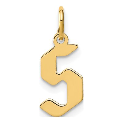 14K Yellow Gold Letter S Pendant