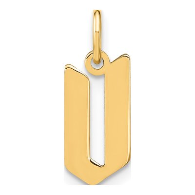 14K Yellow Gold Letter V Pendant