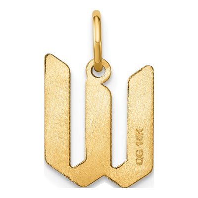 14K Yellow Gold Letter W Pendant – view 3