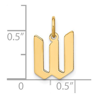 14K Yellow Gold Letter W Pendant – view 4