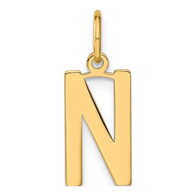 Gold-Plated Sterling Silver Letter N Pendant