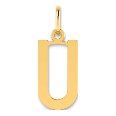 Gold-Plated Sterling Silver Letter U Pendant