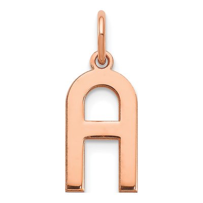 14K Rose Gold Letter A Pendant