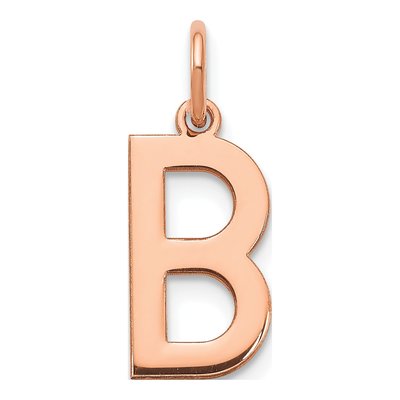 14K Rose Gold Letter B Pendant