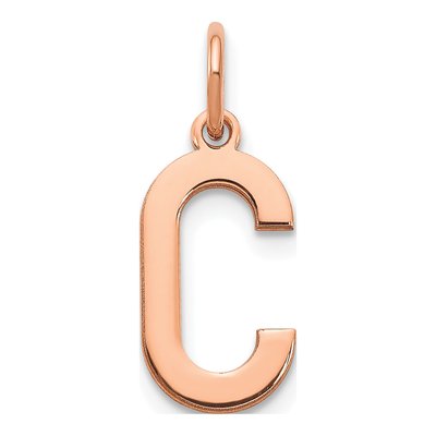 14K Rose Gold Letter C Pendant