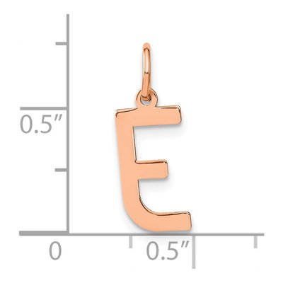 14K Rose Gold Letter E Pendant – view 4
