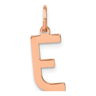 14K Rose Gold Letter E Pendant