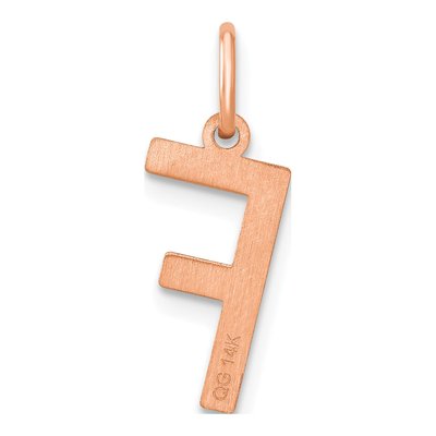 14K Rose Gold Letter F Pendant – view 3