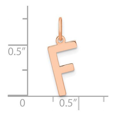 14K Rose Gold Letter F Pendant – view 4