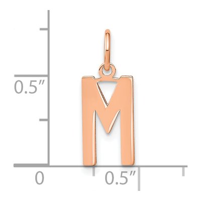 14K Rose Gold Letter M Pendant – view 4
