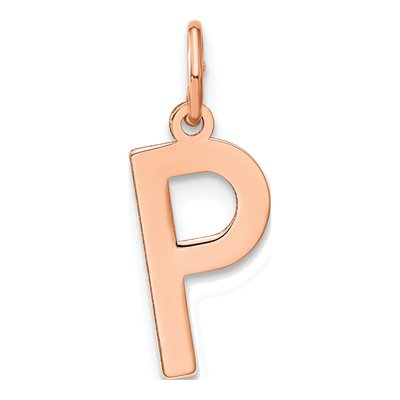 14K Rose Gold Letter P Pendant