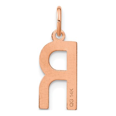 14K Rose Gold Letter R Pendant – view 3
