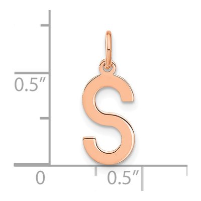14K Rose Gold Letter S Pendant – view 4