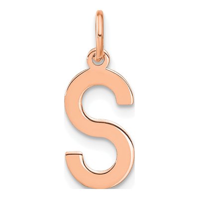 14K Rose Gold Letter S Pendant