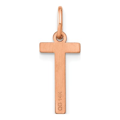 14K Rose Gold Letter T Pendant – view 3