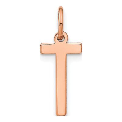 14K Rose Gold Letter T Pendant