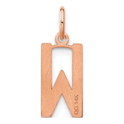 14K Rose Gold Letter W Pendant – view 3