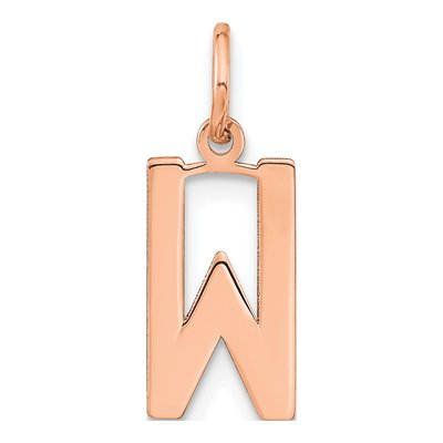 14K Rose Gold Letter W Pendant