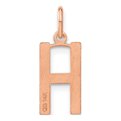 Rose Gold-Plated Sterling Silver Letter H Pendant – view 3