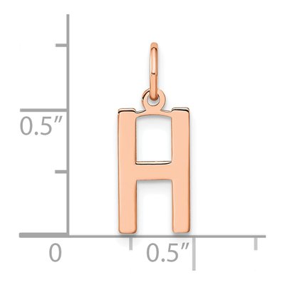Rose Gold-Plated Sterling Silver Letter H Pendant – view 4