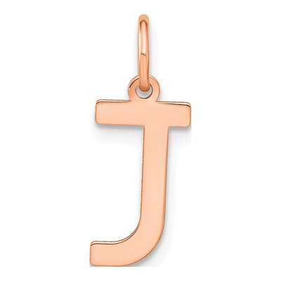Rose Gold-Plated Sterling Silver Letter J Pendant