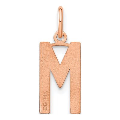 Rose Gold-Plated Sterling Silver Letter M Pendant – view 3