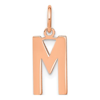 Rose Gold-Plated Sterling Silver Letter M Pendant