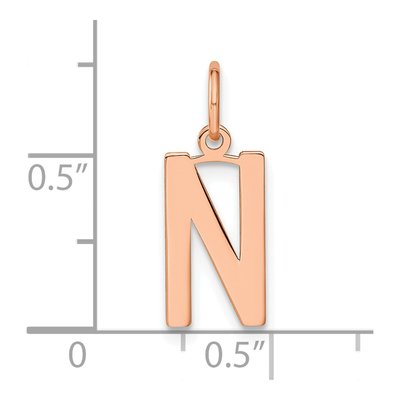 Rose Gold-Plated Sterling Silver Letter N Pendant – view 4