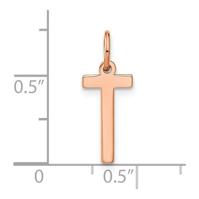 Rose Gold-Plated Sterling Silver Letter T Pendant – view 4