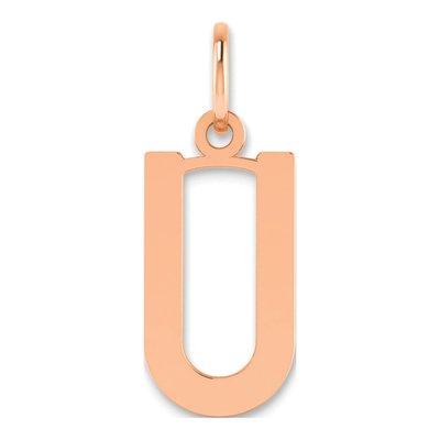 Rose Gold-Plated Sterling Silver Letter U Pendant