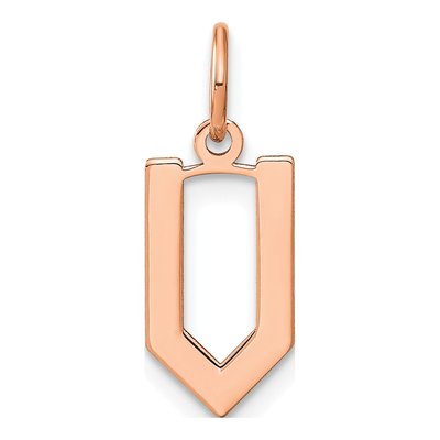 Rose Gold-Plated Sterling Silver Letter V Pendant