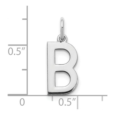 Sterling Silver Letter B Pendant – view 3