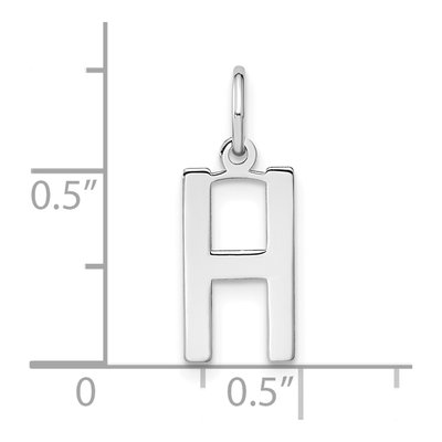 Sterling Silver Letter H Pendant – view 4